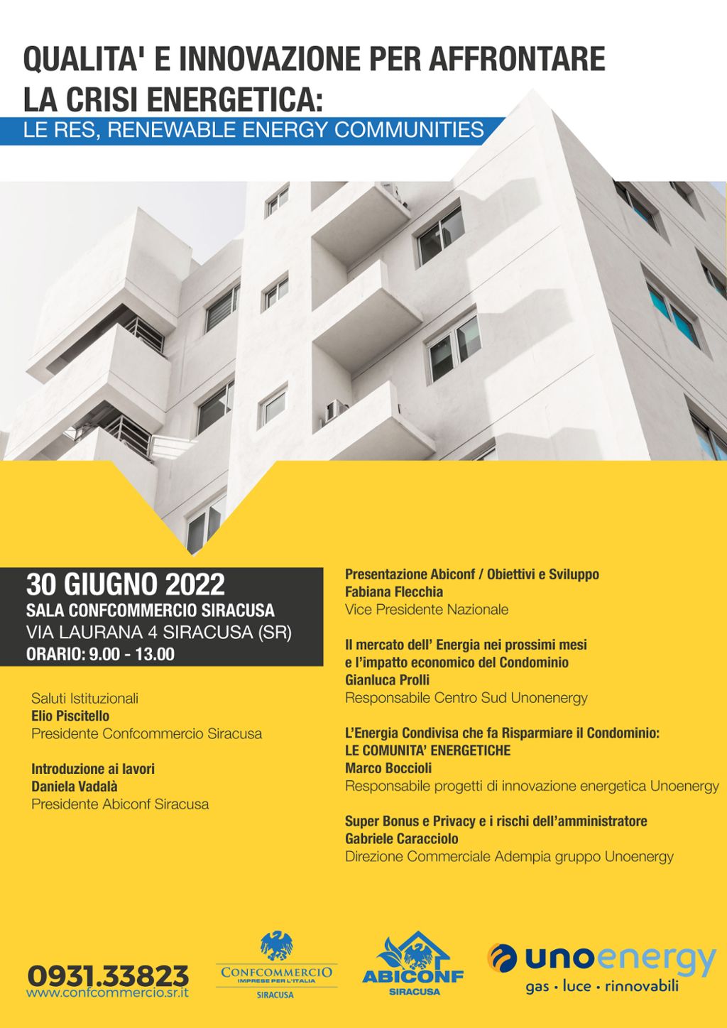 INVITO EVENTO ABICONF 30 GIUGNO ORE 9.00: OBIETTIVO RES, RENEWABLE ENERGY COMMUNITIES