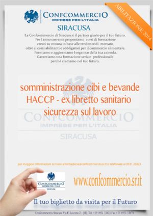 Somministrazione cibi e bevande - HACCP - ex libretto sanitario - sicurezza sul lavoro