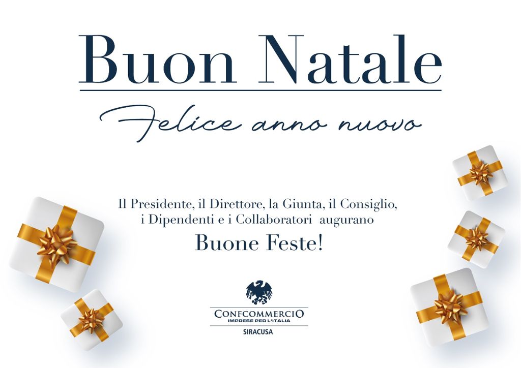 SINCERI AUGURI A TUTTI GLI ASSOCIATI CONFCOMMERCIO SIRACUSA