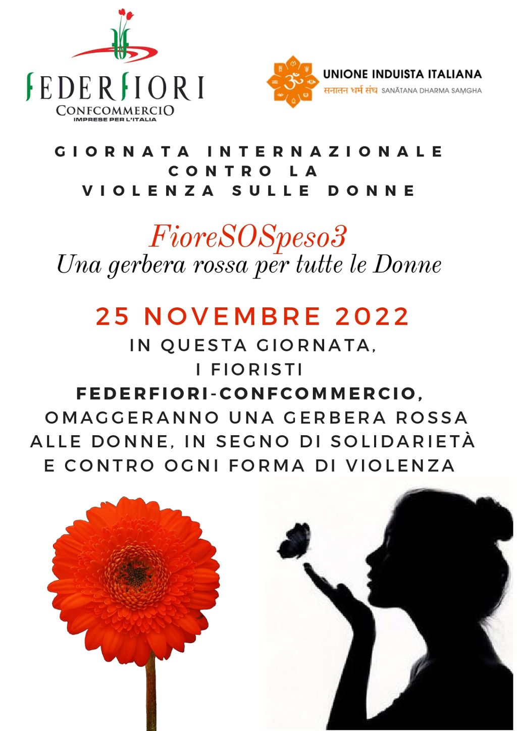 25 NOVEMBRE - FEDERFIORI CONTRO LA VIOLENZA DI GENERE