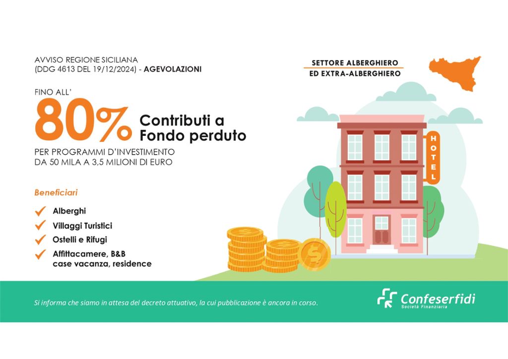 FONDO PERDUTO fino all`80% PER IL TURISMO IN SICILIA 