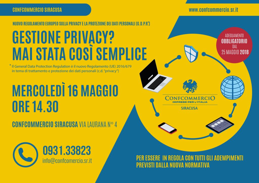 Gestione Privacy incontro del 16 maggio 2018