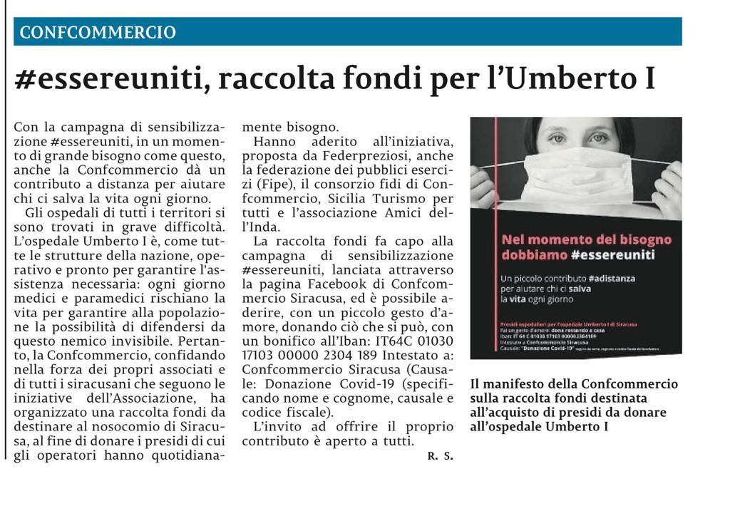 #essereuniti, raccolta fondi per l`Umberto I