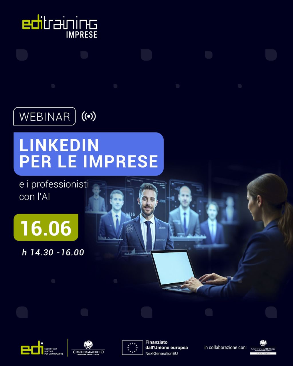 WEBINAR EDI TRAINING LINKEDIN PER LE IMPRESE E I PROFESSIONISTI CON L`AI
