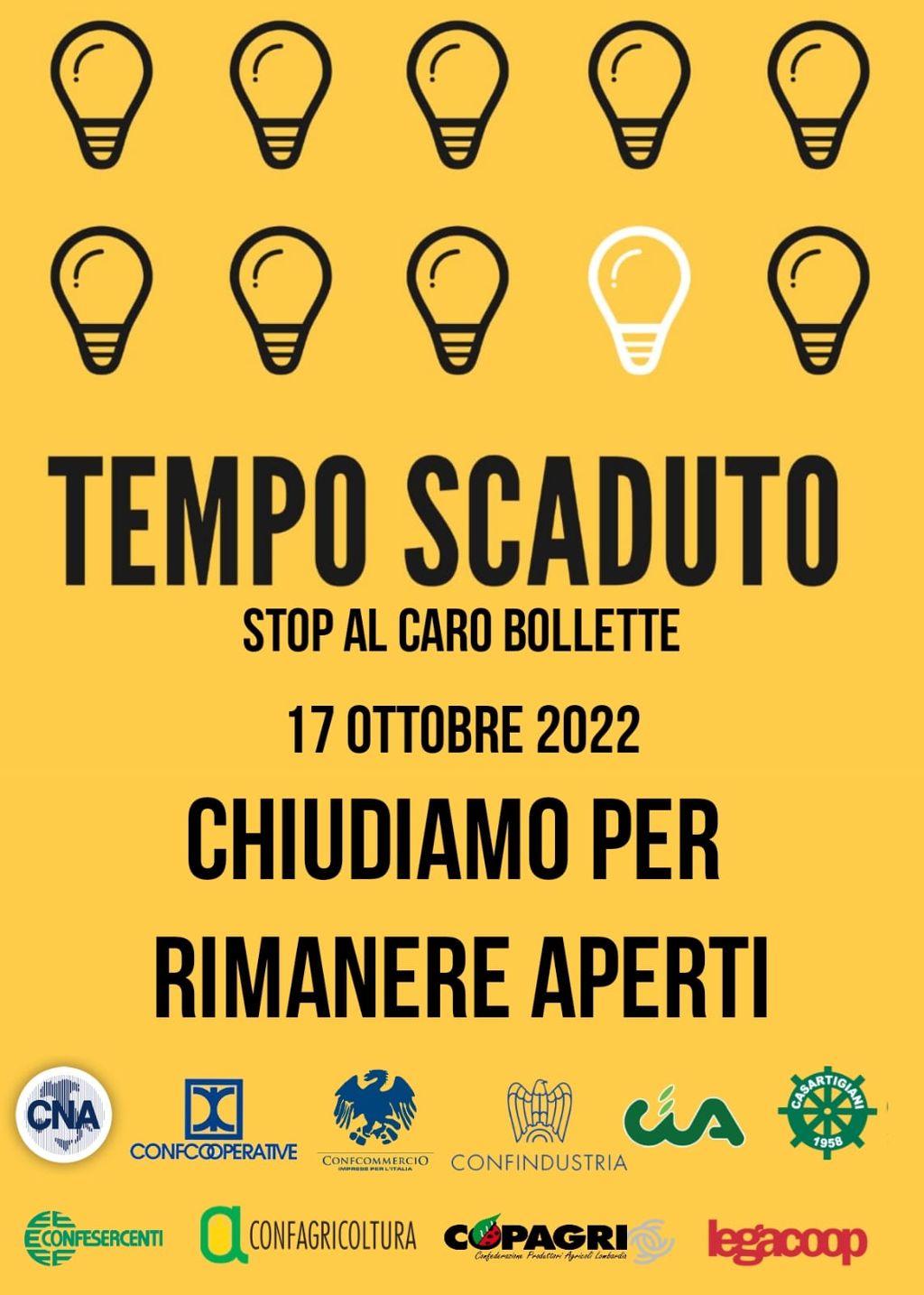 17 OTTOBRE ORE 10 AL TEMPIO DI APOLLO - TUTTI UNITI CHIUDIAMO PER RIMANERE APERTI