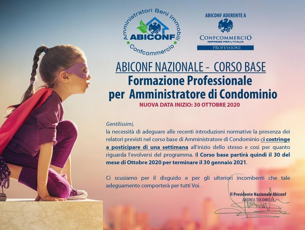 Abiconf Nazionale corso base per Amministratore di condominio