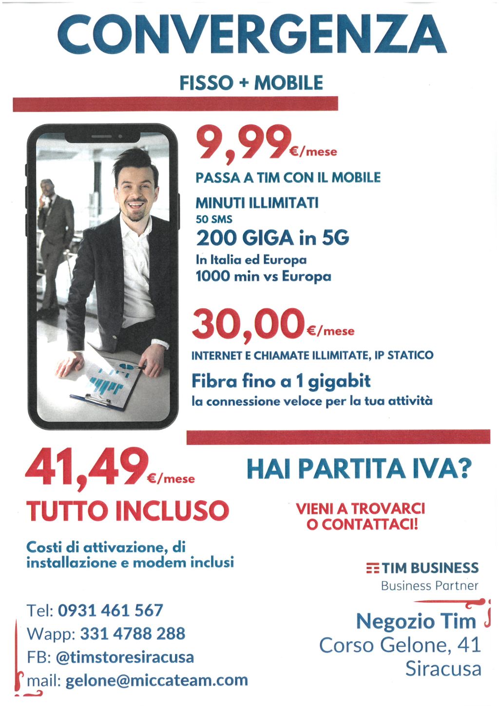 Convergenza Fisso + Mobile Tim Business