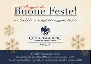 AUGURI DI BUONE FESTE A TUTTI GLI ASSOCIATI CONFCOMMERCIO SIRACUSA