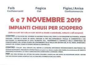 FIGISC Siracusa aderisce allo sciopero nazionale distibutori carburante nei giorni 6 e 7 Novembre 2019